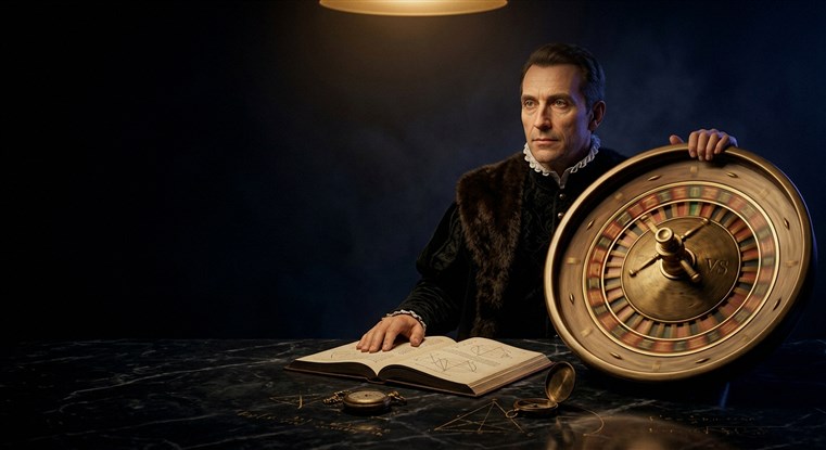 Player holding winning cards at casino table